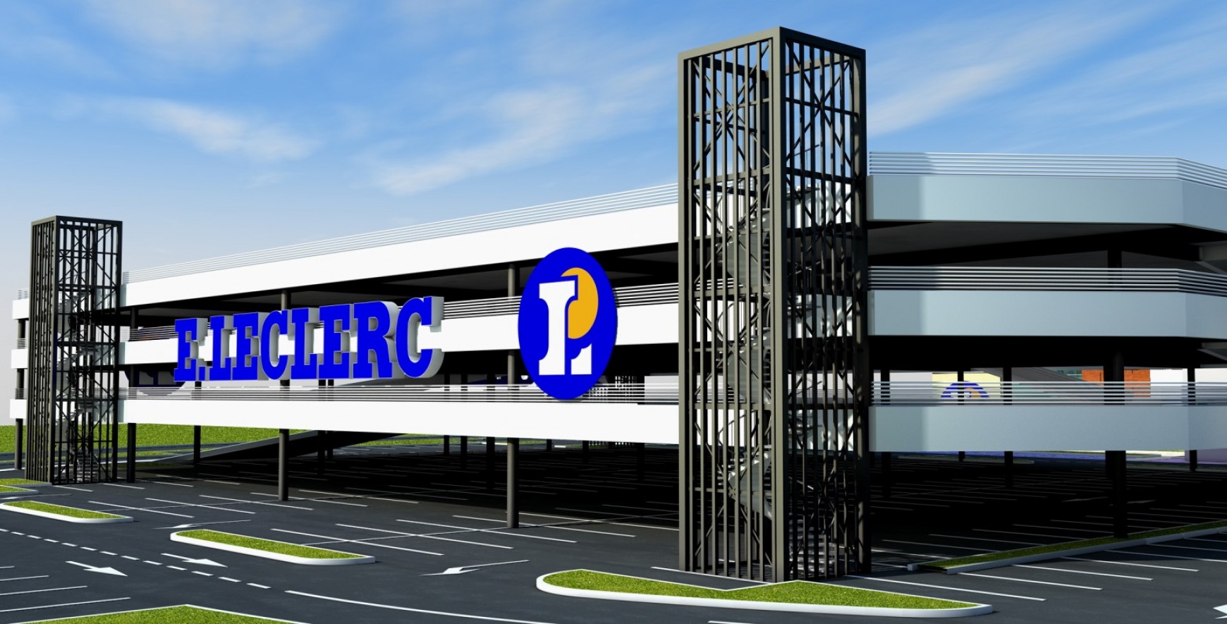 E.LECLERC ANDREZIEUX / CREATION D' UN PARKING AERIEN | Ai2B E.LECLERC ANDREZIEUX / CREATION D' UN PARKING AERIEN | Ai2B